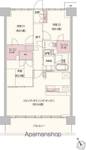 クレストフォルム柏サウスウィング(3LDK/1階)の間取り写真