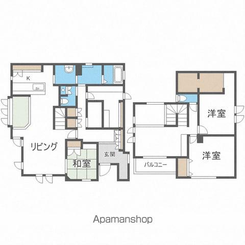 札幌市東西線 大谷地駅 バス乗車時間：20分 緑ヶ丘２丁目バス停で下車 徒歩3分 2階建 築17年(3LDK)の間取り写真