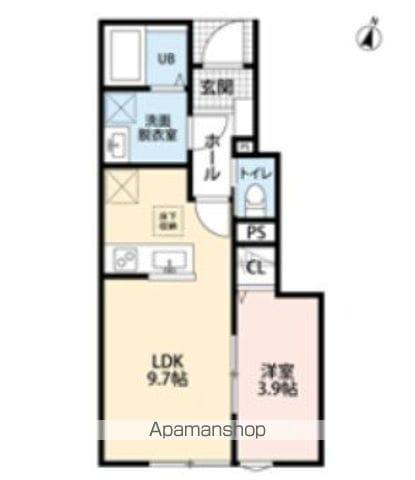 リーブルファイン柏高田(1LDK/1階)の間取り写真