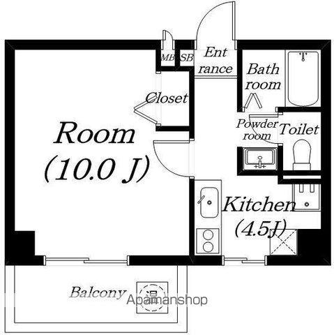 レジデンスフジマン(1K/1階)の間取り写真