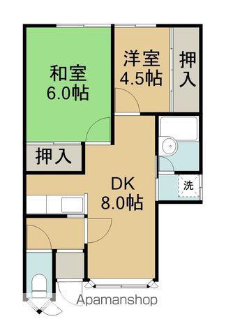 榎本第2桧荘(1DK/3階)の間取り写真
