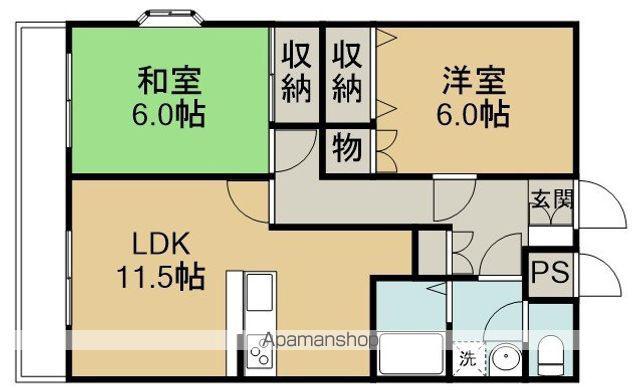 ロワールⅢ(2LDK/2階)の間取り写真
