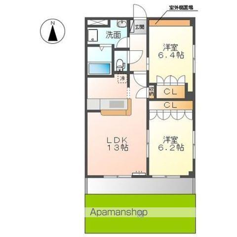 サウスビュー(2LDK/1階)の間取り写真