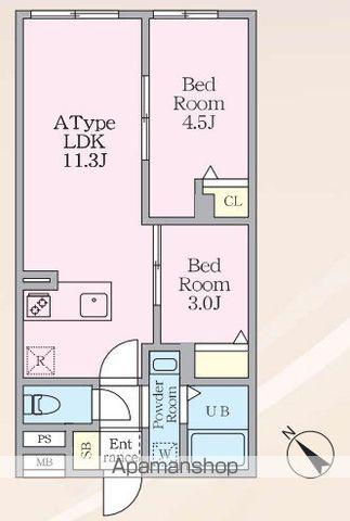 エルファーロ早稲田(2LDK/2階)の間取り写真
