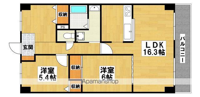 朝日プラザ堺東Ⅱ(2LDK/2階)の間取り写真