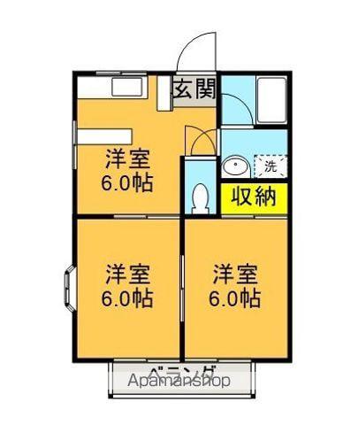 エスティーハイツ(2DK/2階)の間取り写真