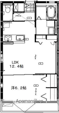 パルティールⅡ(1LDK/1階)の間取り写真