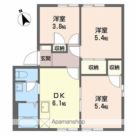 フレグランス今泉A(3DK/1階)の間取り写真