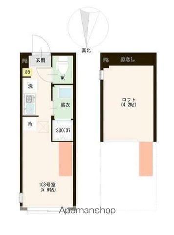  富士見台三丁目6(ワンルーム/1階)の間取り写真