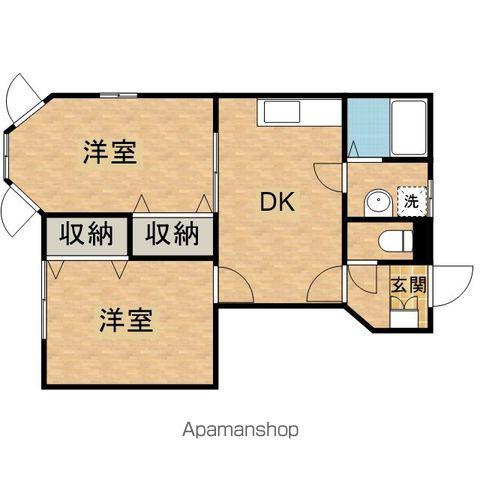 シャーロットタウン1(2DK/1階)の間取り写真