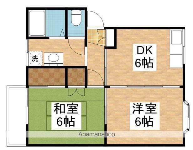 イセキレジデンス21(2DK/2階)の間取り写真