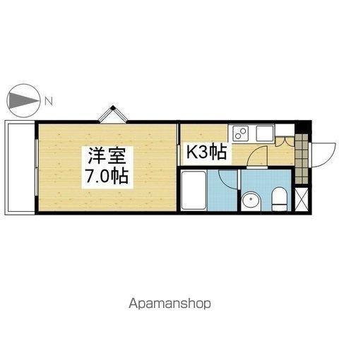 エルミオーレⅠ(1K/4階)の間取り写真