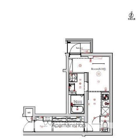 ベルシード方南町(1K/2階)の間取り写真