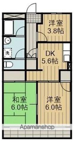 サンパレス(3DK/2階)の間取り写真