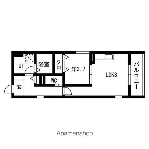 ANECIS上小田井(1LDK/1階)の間取り写真