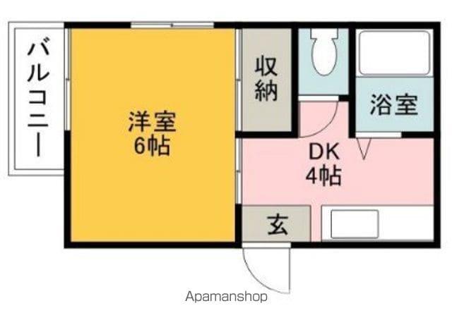 マンションクレール(1DK/2階)の間取り写真