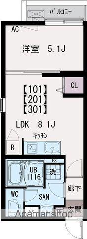 IXO高野台(1LDK/1階)の間取り写真