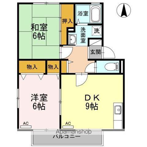 ハイツセリューⅢ(2DK/2階)の間取り写真
