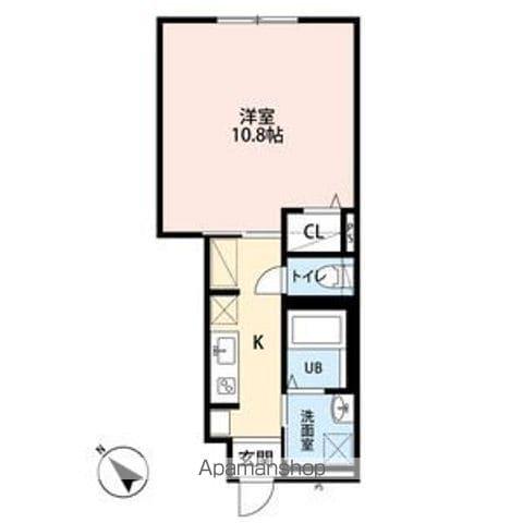 メゾンドプルーン北山(1K/1階)の間取り写真