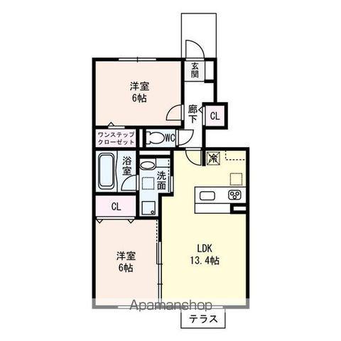 RIZIERE(2LDK/1階)の間取り写真