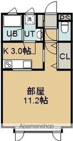 アースヒル北美原A(1K/2階)の間取り写真