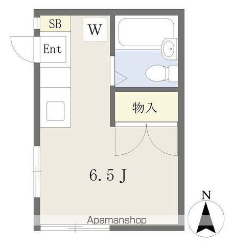 ミソノハイツ(ワンルーム/1階)の間取り写真
