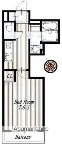 柏808タワー(1K/5階)の間取り写真