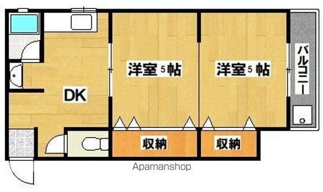 ホルムグランデ帝塚山(2K/2階)の間取り写真
