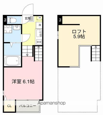 アリッサム東仙台(1K/1階)の間取り写真