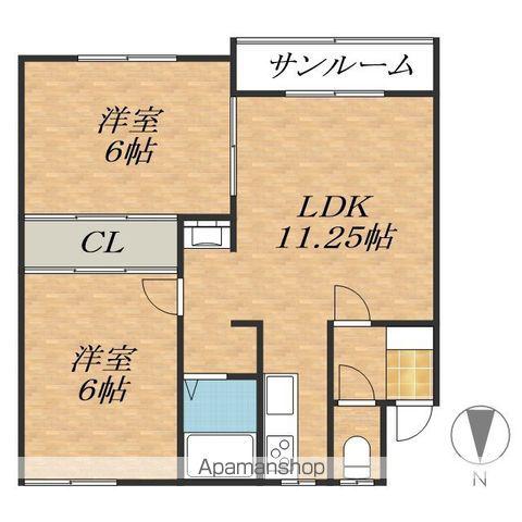 コーポ202B(2LDK/1階)の間取り写真