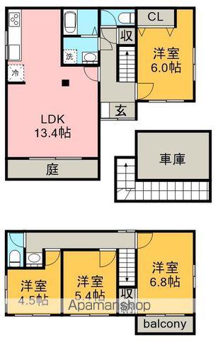 名古屋市桜通線 相生山駅 徒歩17分 2階建 築44年(4LDK)の間取り写真