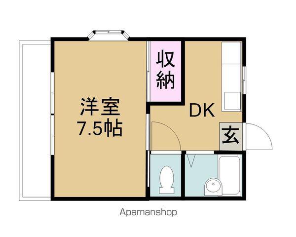 ベイサイド藤原(1DK/2階)の間取り写真