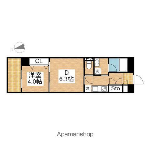 レジデンス上前津スクエア(1DK/9階)の間取り写真