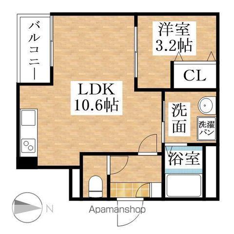 JACK SHIKATA Ⅰ(1LDK/2階)の間取り写真