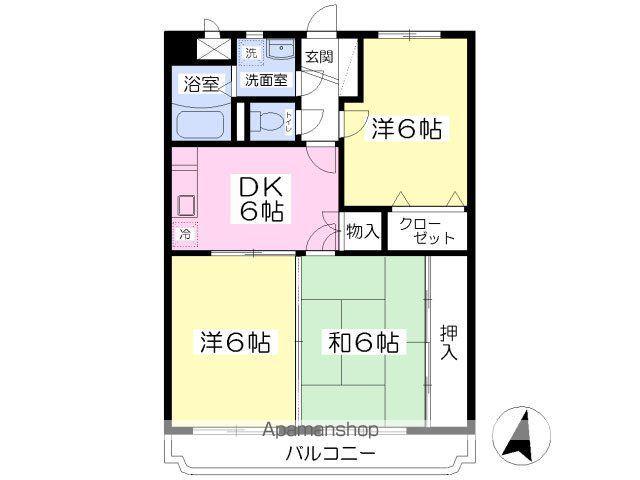 ユーミーミナミA(3DK/2階)の間取り写真