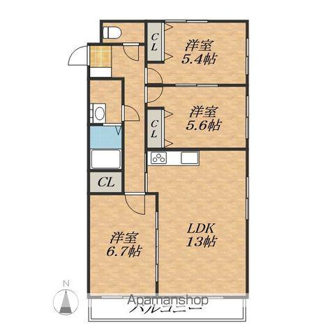 サルイオビヒロ(3LDK/10階)の間取り写真