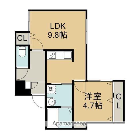 M＇S千歳幸町Ⅱ(1LDK/2階)の間取り写真