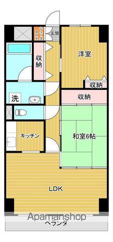 スカール喜多川(2LDK/5階)の間取り写真