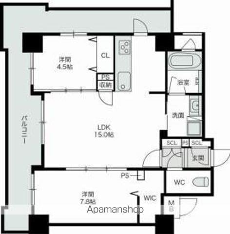 ラフィーネ博多南(2LDK/6階)の間取り写真