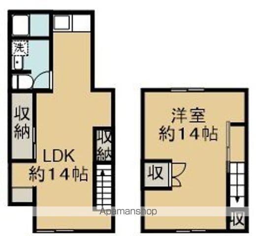 朝日町テラスハウス(1LDK)の間取り写真