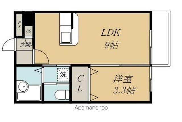 シャルマンE(1LDK/2階)の間取り写真
