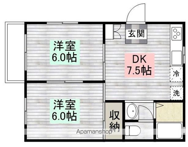 ラポールハイツ(2DK/1階)の間取り写真