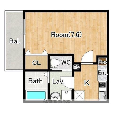 ジーメゾン千葉長洲フィオーレ(1K/2階)の間取り写真