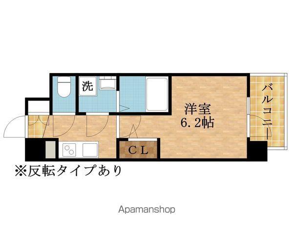 エスリード ザ・フォルテス大阪(1K/8階)の間取り写真