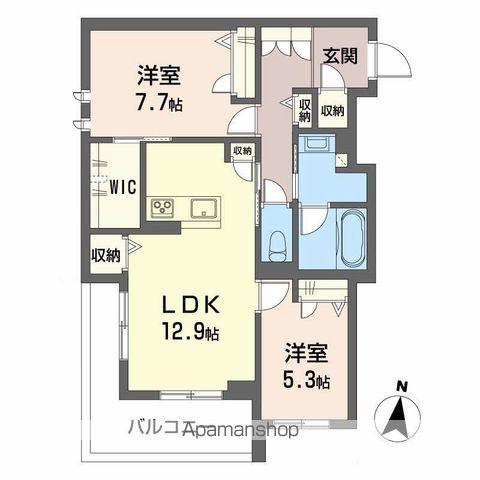 シャーメゾンステージ神明(2LDK/4階)の間取り写真