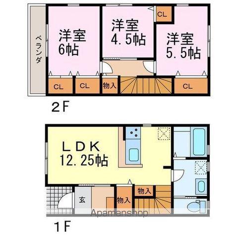 リーブルファイン新舞子　２号棟(3LDK)の間取り写真