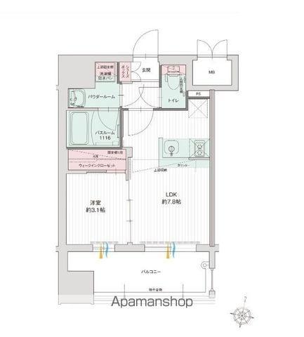 グランフォーレプライム千早(1LDK/5階)の間取り写真