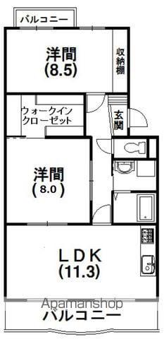 ピアンテ四ツ池(2LDK/3階)の間取り写真