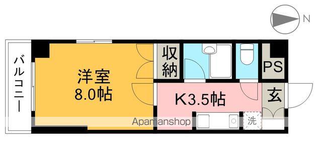 ミタニマンションⅢ(1K/6階)の間取り写真