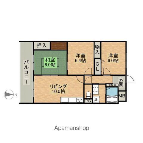 パールマンション手鎌(3LDK/7階)の間取り写真